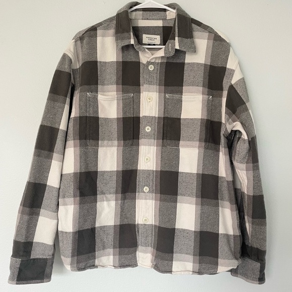 American Eagle Outfitters Other - Mens American Eagle Flannel Relaxed Fit Gray/Black/White size L